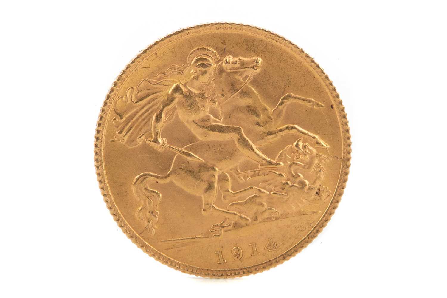 Lot 12 - A GEORGE V GOLD HALF SOVEREIGN DATED 1914