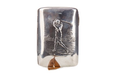 Lot 3 - EDWARDIAN SILVER GOLFING NOVELTY CIGARETTE CASE