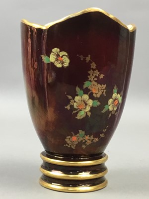 Lot 145 - A CARLTON WARE ROUGE ROYALE VASE, OTHER CARLTON WARE AND WEDGWOOD CERAMICS