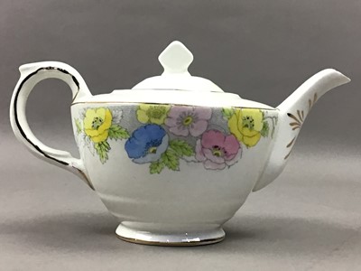 Lot 56 - A TAYLOR & KENT FLORAL DECORATED TEA FOR TWO SERVICE AND A CHINESE PLATE
