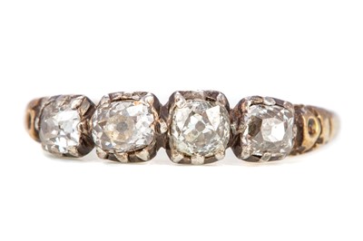 Lot 540 - A GEORGIAN DIAMOND FOUR STONE RING