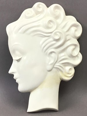 Lot 62 - TWO ART DECO POTTERY WALL MASKS