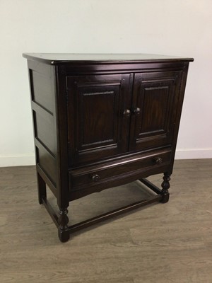 Lot 74 - AN ERCOL WINDSOR SIDE CABINET AND COFFEE TABLE