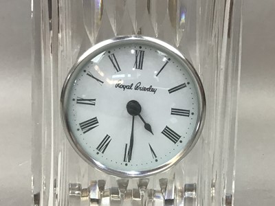 Lot 84 - A ROYAL BRIERLEY SILVER PLATED BISCUIT BARREL AND A CARRIAGE CLOCK