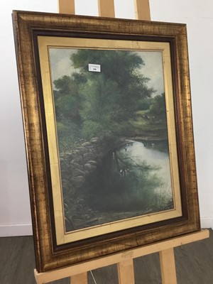 Lot 200 - DUCKS IN POND, AN OIL BY WILLIAM TEMPLE MUIR