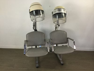 Lot 203 - A PAIR OF HAIRDRESSERS CHAIRS