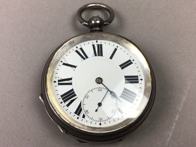 Lot 150 - A GENTLEMANS SILVER CASED KEY WIND POCKET WATCH