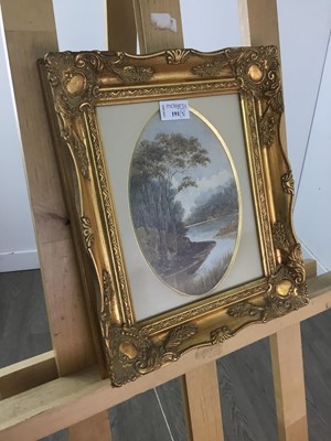 Lot 191 - A WATERCOLOUR LANDSCAPE AND TWO PRINTS