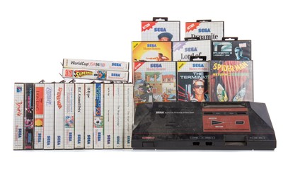 Lot 1001 - A SEGA MASTER SYSTEM POWER BASE AND 22 GAMES