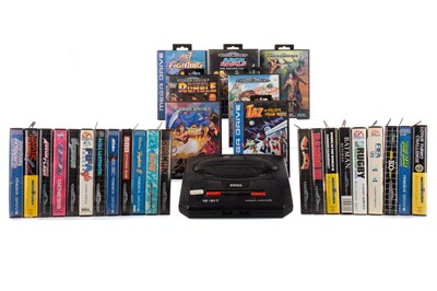 Lot 1007 - A SEGA MEDA DRIVE II AND APPROXIMATELY 38 GAMES