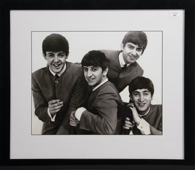 Lot 436 - A MONOCHROME PRINT DEPICTING THE BEATLES