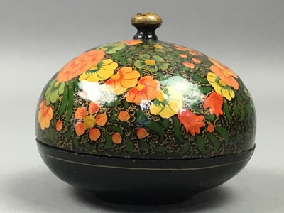 Lot 174 - THREE ASIAN LACQUER BOXES AND A WALL POCKET