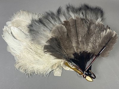 Lot 177 - A LOT OF THREE OSTRICH FANS