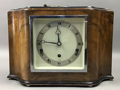 Lot 183 - AN ELLIOT OF ENGLAND MANTEL CLOCK, BAROMETER AND BINOCULARS