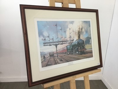 Lot 187 - A RAILWAY HEADBOARD AND OTHER ITEMS