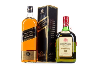 Lot 40 - BUCHANAN'S 12 YEAR OLD 1L AND JOHNNIE WALKER 12 YEAR OLD BLACK LABEL 1L