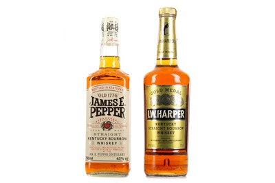 Lot 54 - I.W. HARPER GOLD MEDAL 75CL AND JAMES E. PEPPER 75CL