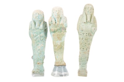 Lot 111 - THREE EGYPTIAN USHABTI