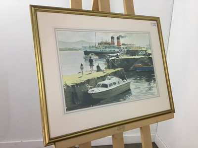 Lot 287 - PADDLE STEAMER, A PRINT AFTER GERALD WOOLLEY