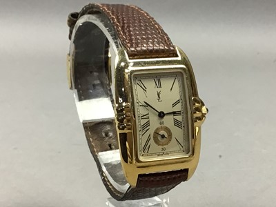 Lot 298 - A GOLD PLATED YSL WRIST WATCH
