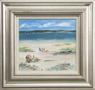 Lot 49 - SUMMER AFTERNOON, NAIRN BEACH, AN OIL BY KATHLEEN CONBOY