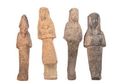 Lot 113 - FOUR EGYPTIAN POTTRY USHABTI