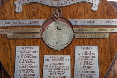 Lot 1557 - ALFIE CONN SR. OF HEART OF MIDLOTHIAN F.C., HIS CAREER MEDALS AND SCOTTISH CUP WINNING SHIRT