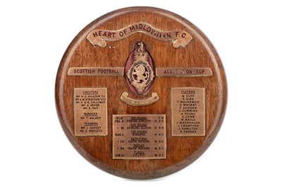 Lot 1557 - ALFIE CONN SR. OF HEART OF MIDLOTHIAN F.C., HIS CAREER MEDALS AND SCOTTISH CUP WINNING SHIRT