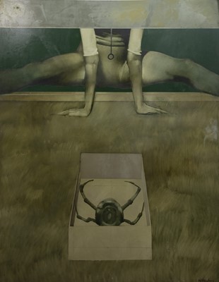 Lot 273 - ACT, DEATH DREAM, AN OIL BY NEIL DALLAS BROWN