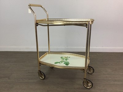 Lot 225 - A TUBULAR METAL TEA TROLLEY AND A PICQUOT WARE TEA SERVICE