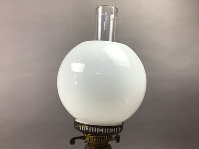 Lot 237 - A BRASS OIL LAMP