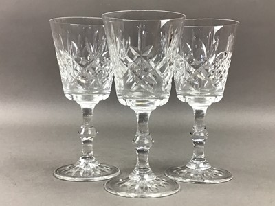 Lot 239 - A SET OF SIX EDINBURGH CRYSTAL WINE GLASSES AND OTHER GLASS AND CERAMICS