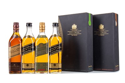 Lot 57 - 2 JOHNNIE WALKER 'THE COLLECTION' SETS - INCLUDING BLACK, GREEN AND GOLD LABEL (4 X 20CL)