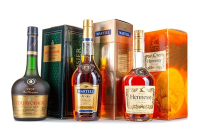 Lot 38 - MARTELL VS, COURVOISIER VSOP AND HENNESSY VS