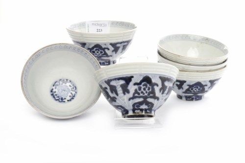 Lot 223 - SET OF SIX EARLY 20TH CENTURY JAPANESE BLUE...