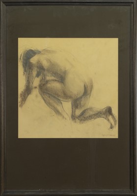 Lot 88 - FEMALE NUDE STUDY, A MIXED MEDIA BY STEPHEN CONROY