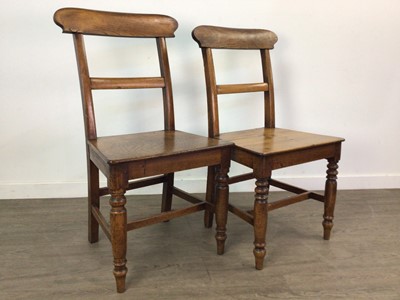 Lot 310 - FOUR STAINED WOOD KITCHEN CHAIRS