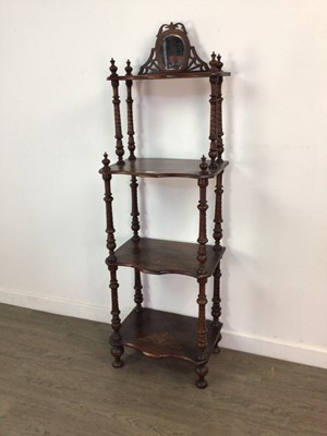 Lot 260 - A REPRODUCTION VICTORIAN WALNUT FOUR TIER WHATNOT