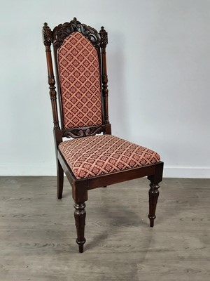 Lot 842 - A VICTORIAN ROSEWOOD HALL CHAIR