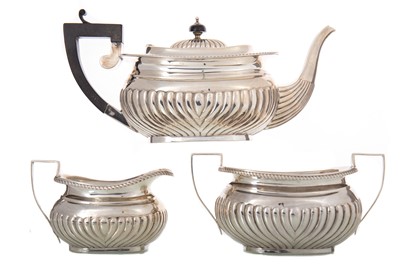 Lot 37 - GEORGE V SILVER THREE PIECE TEA SERVICE