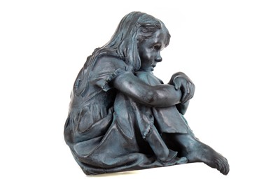 Lot 127 - SEATED GIRL, A SCULPTURE BY WALTER AWLSON