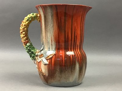 Lot 429 - A CLARICE CLIFF FOR WILKINSON 'MY GARDEN' JUG AND A BISCUIT BARREL