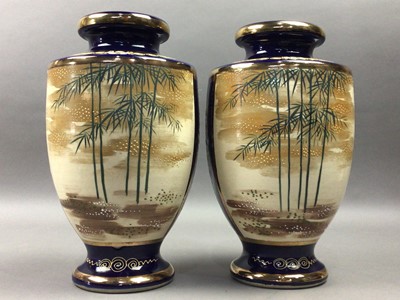 Lot 432 - A PAIR OF JAPANESE SATSUMA VASES