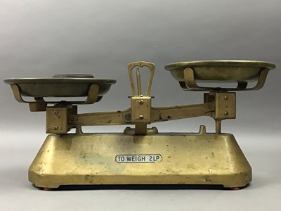 Lot 438 - A SET OF VINTAGE SCALES, FIELD GLASSES AND OTHER OBJECTS