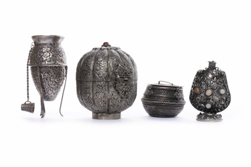 Lot 240 - COLLECTION OF EASTERN WHITE METAL OBJECTS...