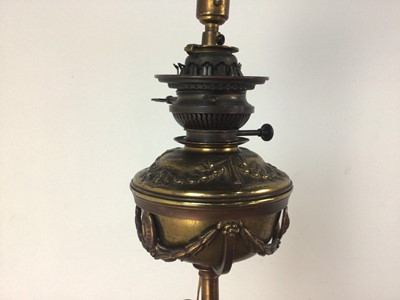 Lot 843 - A VICTORIAN BRASS PLATED STANDARD LAMP