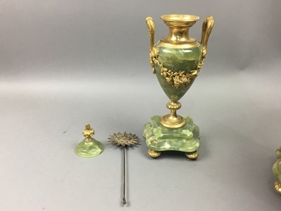 Lot 666 - A 19TH CENTURY FRENCH ONYX MANTEL CLOCK BY CHAPUS FILS PARIS