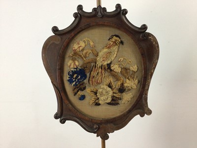 Lot 478 - A VICTORIAN POLE SCREEN ON TRIPOD BASE