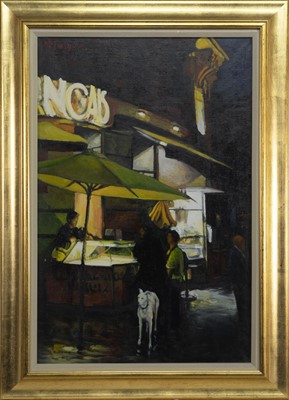 Lot 118 - CAFE, AN OIL BY JOE MCINTYRE