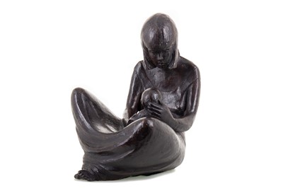 Lot 107 - MOTHER AND CHILD A BRONZE FIGURE BY WILLIAM LANDLES